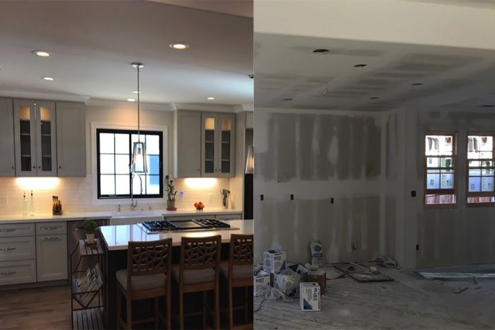 Finished kitchen and dining space after remodel