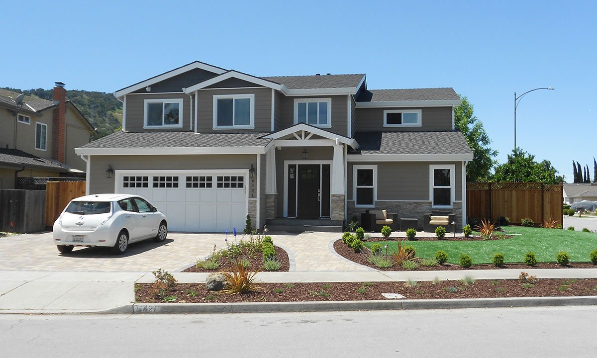 Completed two-story home built by Ico Construction in San Jose